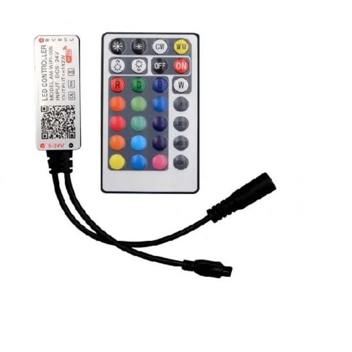 Mini Controller smart banda led RGB+CCT, 12-24V, 10A, V-TAC