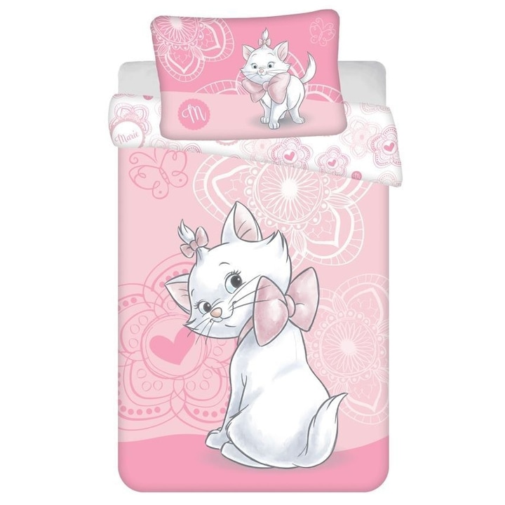 Детски спален комплект Disney Marie Cat, 100% памук, Многоцветен, 2 части, 100×135 см, 40×60, 02