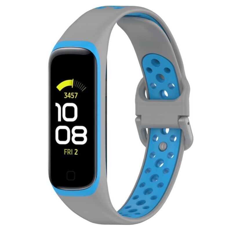 Каишка за фитнес гривна, За Samsung Galaxy Fit 2 SM-R220, Сив/Син - eMAG.bg