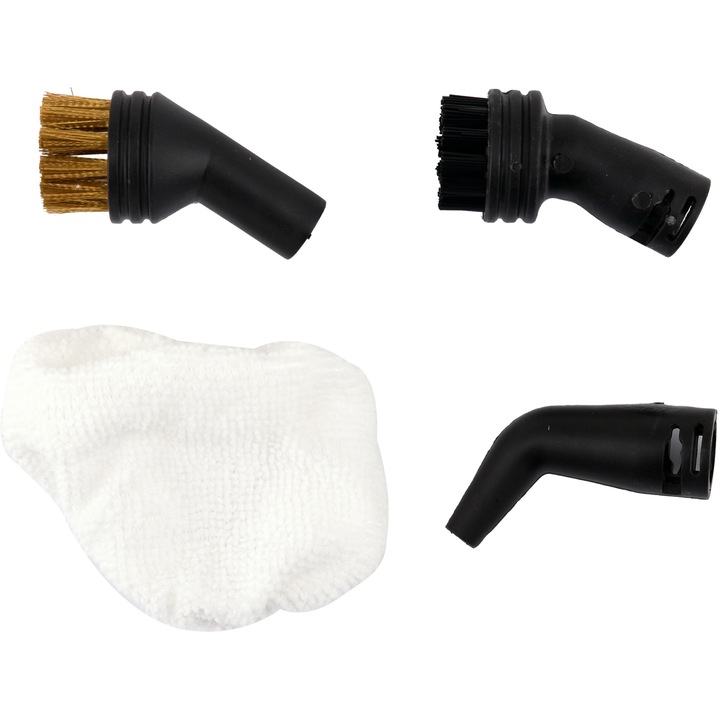 Accesorii aparat de curatat cu aburi, Lund, 4 piese, Compatibile cu aparat Lund 67200/67201, Negru/Alb