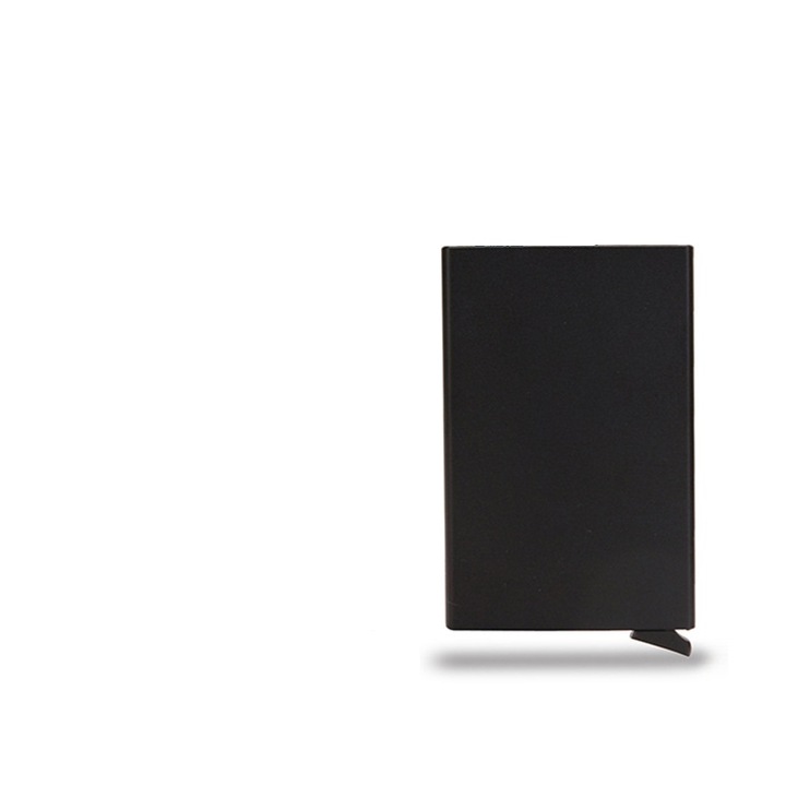 Portofel carduri, Aluminiu, Unisex, Negru