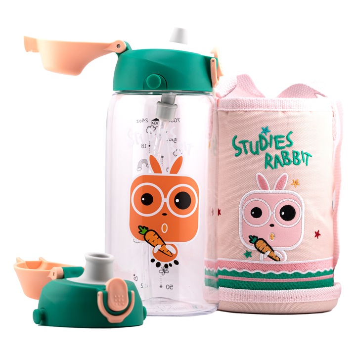 Sticla apa, UZSPACE, Sweet Baby, 700 ml, Portocaliu Coral