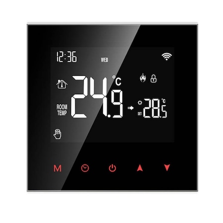 Termostat SMART pentru boiler Avatto WT100 3A WiFi Tuya, Negru
