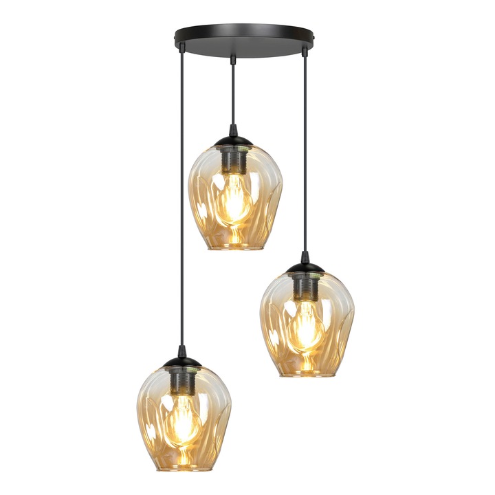 Полилей, EMIBIG Lighting, E14, Метал, Черен, Златен