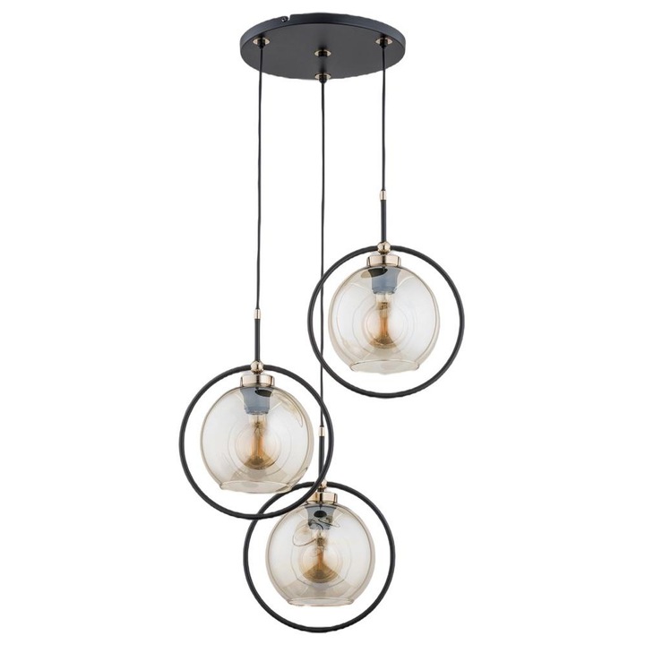 Полилей Seldi, Alfa, метал, фасунга E27, черен/златист