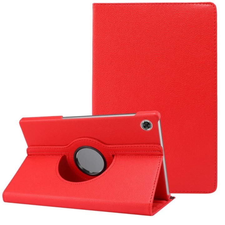 Husa compatibila Lenovo Tab M10 Plus, Etui, Piele, Rosu