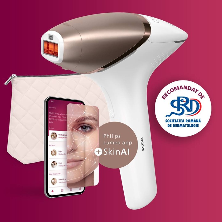Philips Lumea Series 9900 BRI973/00 IPL epilátor, Smartskin érzékelő ...