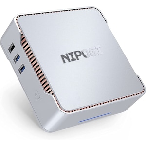 Mini PC NiPoGi cu procesor Intel Alder Lake-N95, la 3,40 GHz, 16GB, 512GB SSD, Windows 11 Pro, Alb