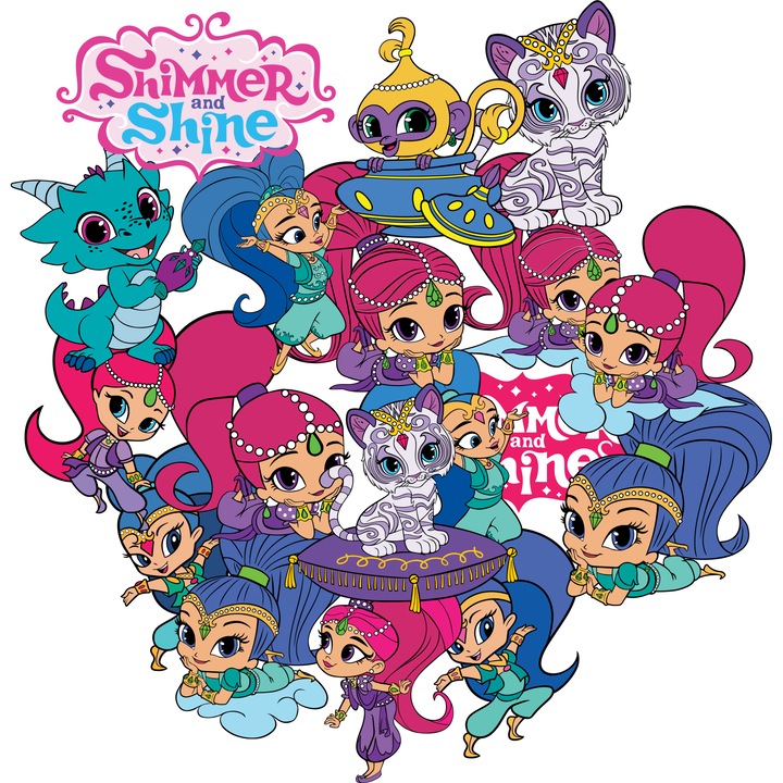 Set Stickere 20 bucati, PVC autocolant, Shimmer and Shine