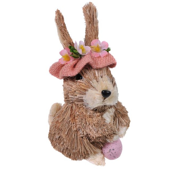 Iepurs de Paste decorativ, Iepurasi cu Palarie, 20cm