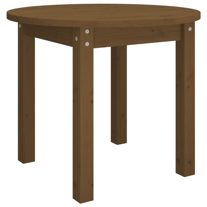 Маса за кафе vidaXL, Масивен бор, Медено кафява, O 55 x 45 см, 822330