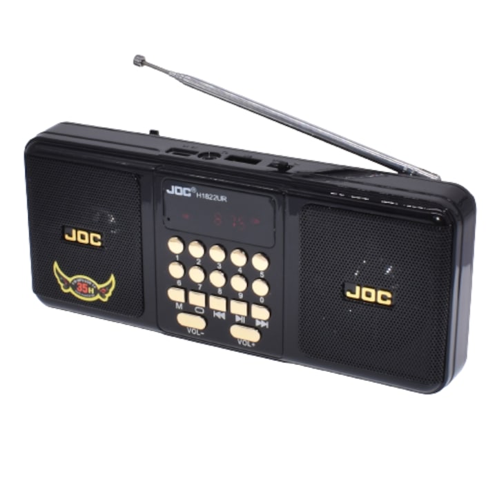 Radio cu Acumulator portabil Joc, Cititor Mp3 TF/USB, Bluetooth, Radio FM, Afisaj led, Negru