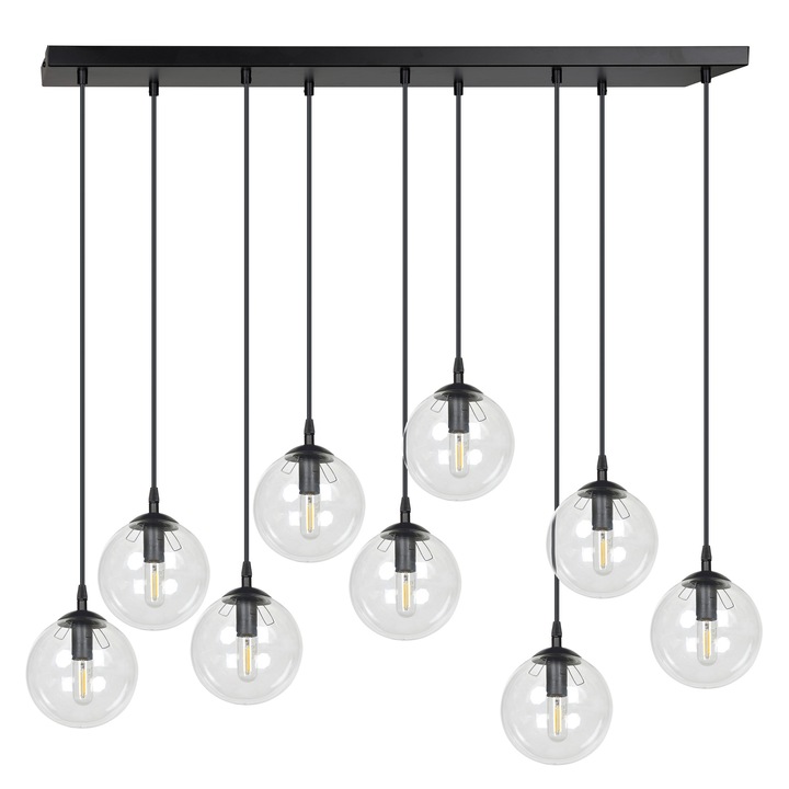 Полилей, EMIBIG Lighting, E27, Метал, Бял, Черен