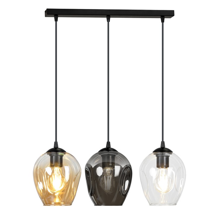 Полилей, EMIBIG Lighting, E27, метал, черен, бежов