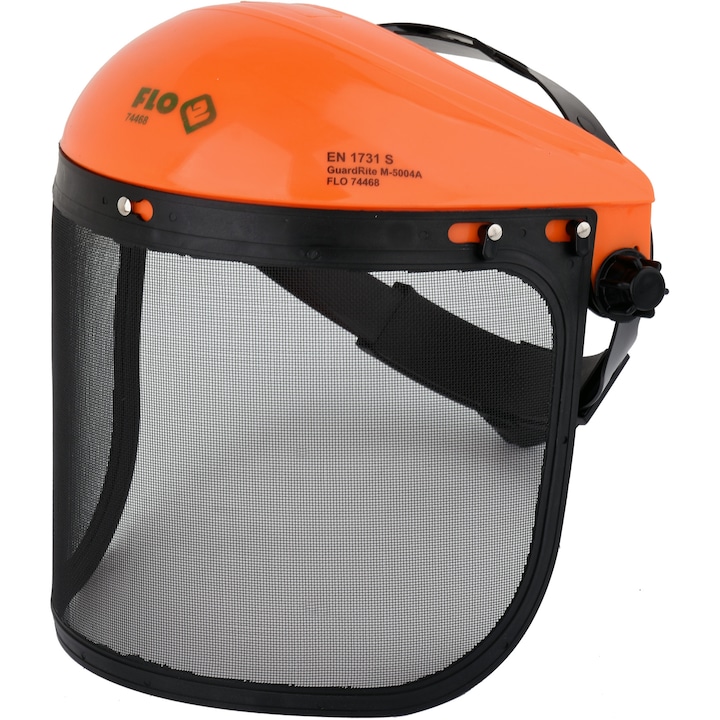Защитен шлем Flo, Метал/Полиетилен, Черен/Оранжев