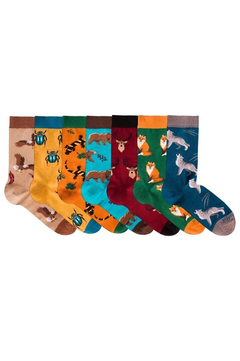 Sosete bumbac Animalutele padurii Luxury Box 7BUC