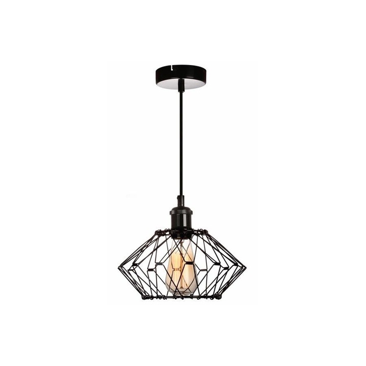 Pendul de iluminat, Reality, Metal, Soclu E27, Negru