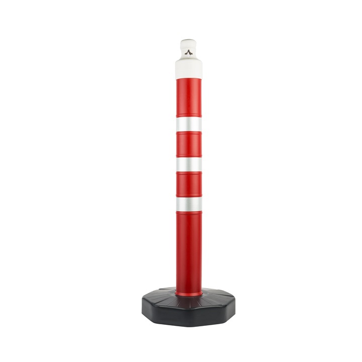 Stalp mobil din plastic, rosu, reflectorizant, 1200 mm