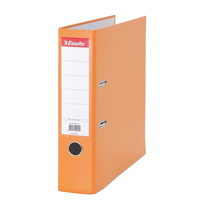 Класьор Esselte Eco А4, 7.5 см, РР, мет. кант, сменяем етикет, оранжев