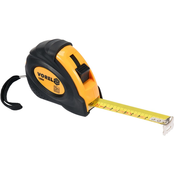 Ruleta, Vorel, 7.5 m x 25 mm, Negru/Portocaliu