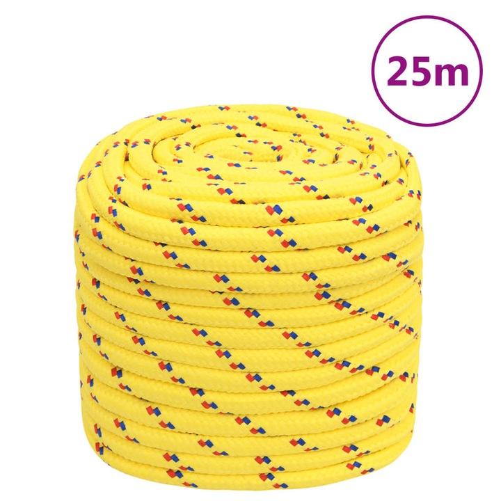 vidaXL sárga polipropilén hajókötél 16 mm 25 m 152625