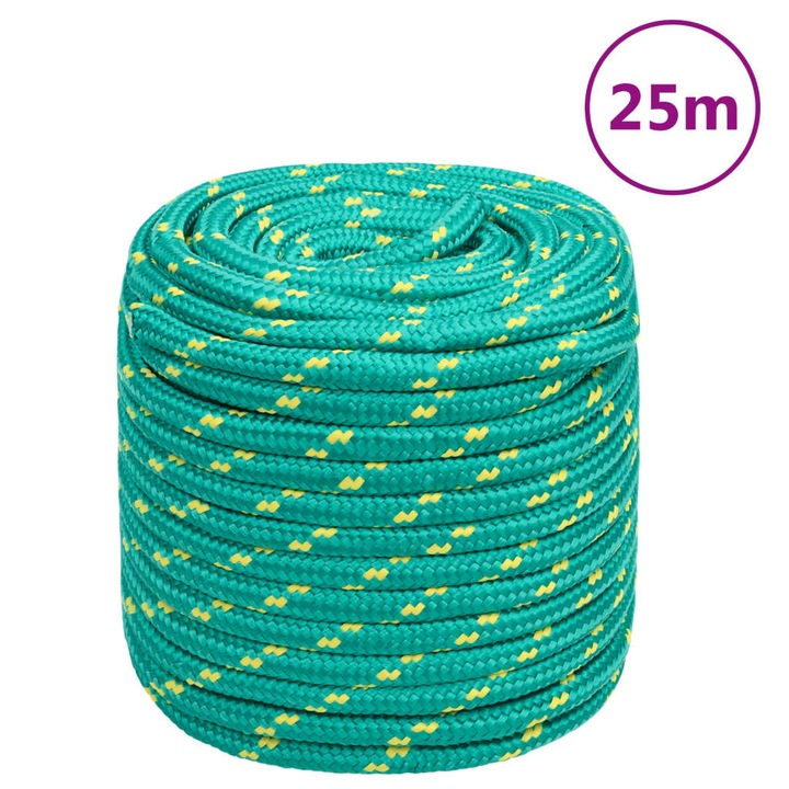 vidaXL zöld polipropilén hajókötél 16 mm 25 m 152731