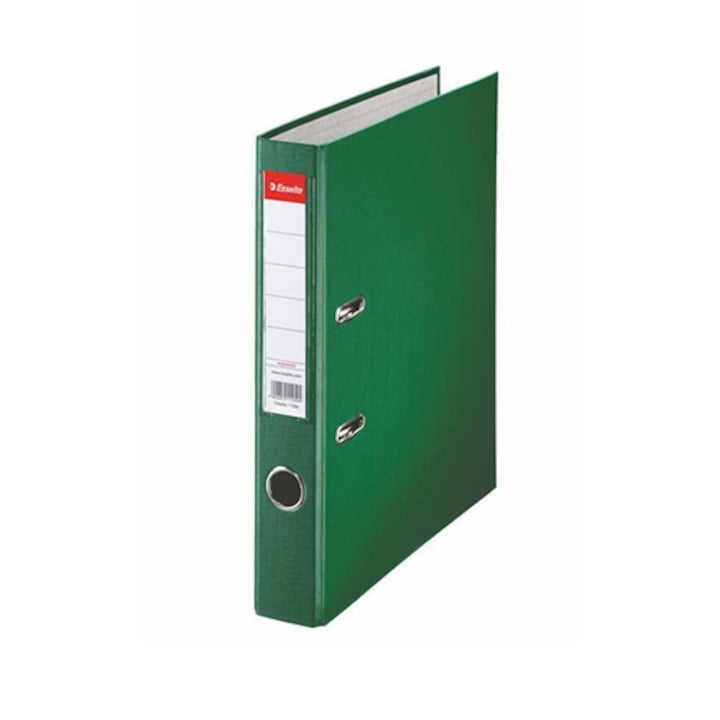 Класьор Esselte Eco А4, 5 см, PP, метален кант, сменяем етикет, зелен