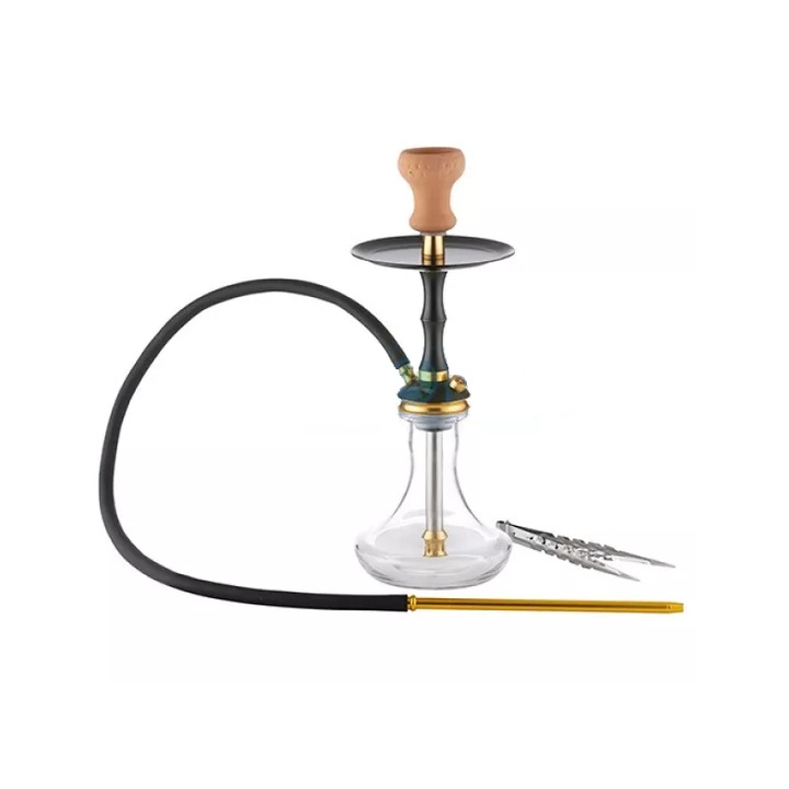 Narghilea Diamond Side 45 cm cu un furtun, cristal-auriu