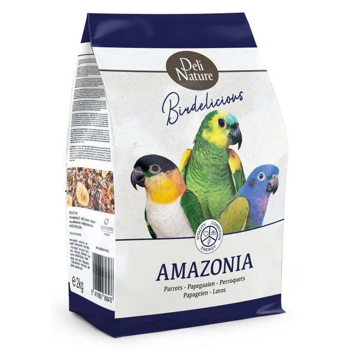 Hrana pasari exotice, Birdelicious Amazonia Papagali Mari, Deli Nature, 2Kg