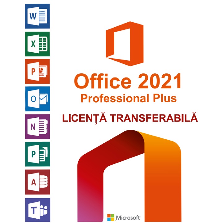 Microsoft Office 2021 Professional Plus Licenta Transferabila Permanenta Cod in Box
