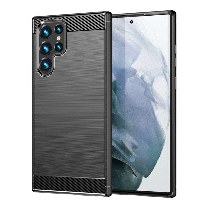 Калъф с висока степен на защита за Samsung Galaxy S22 Ultra 5G S908, Carbon, Ударобезопасен, G80, Intense Dark
