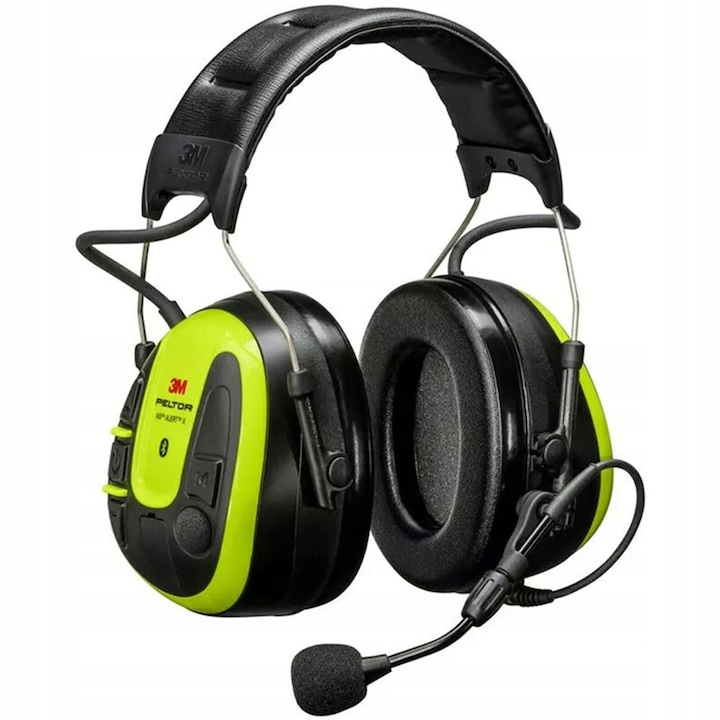 3M Akusztikus hallásvédő, műanyag/hab, Bluetooth, fekete/neonsárga