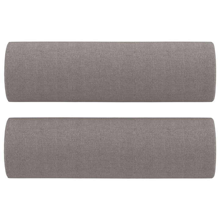 Set perne decorative vidaXL, 2 piese, gri taupe, Ø15x50 cm, textil, 0.65 kg