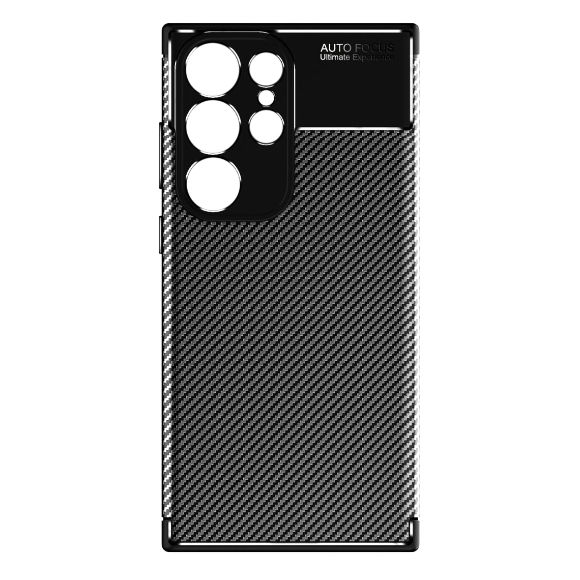 Husa pentru Samsung S23 Ultra, Silicon antisoc, Carbon Fiber AutoFocus, cu decupaje camere, Neagra