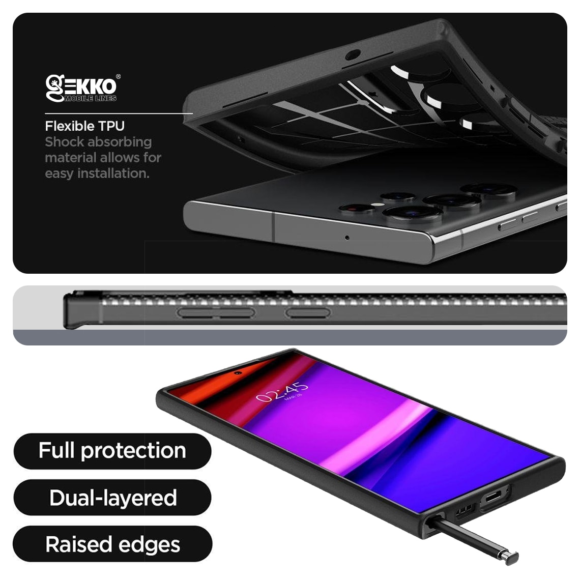 Husa pentru Samsung S23 Ultra, Silicon antisoc, Carbon Fiber AutoFocus, cu decupaje camere, Neagra