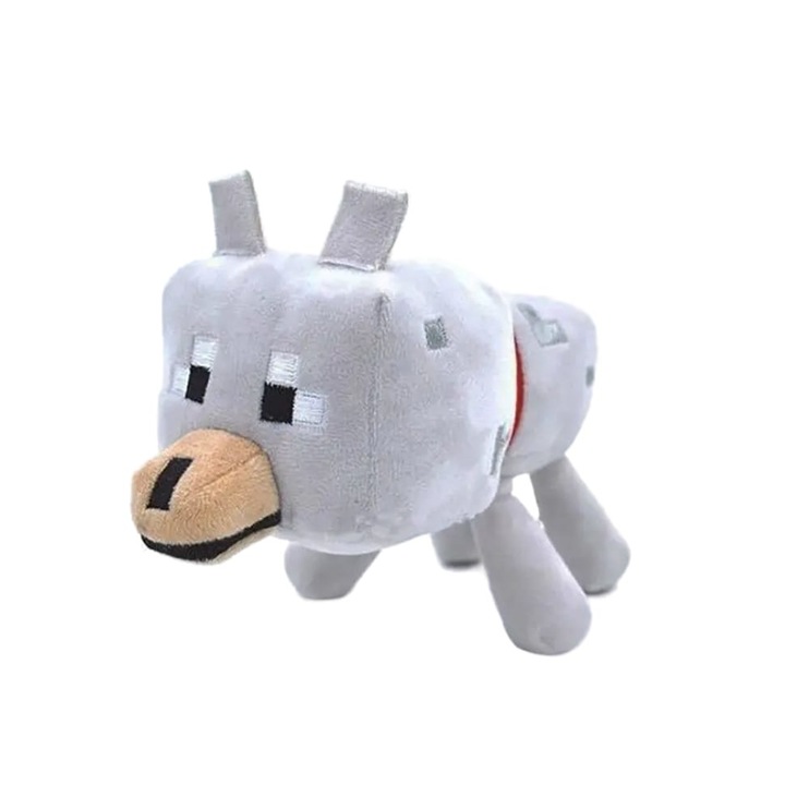 Плюшена играчка тип Minecraft с вендуза сива 20 см