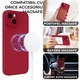 Husa Daden® MagCover Silicon pentru iPhone 14 cu MagSafe, Protectie Camera, Antisoc, Rosu