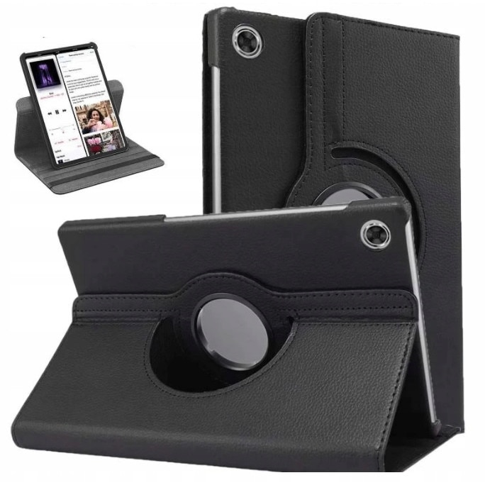Set husa tableta/folie de protectie/stylus, Piele ecologica, Compatibil cu Lenovo Tab M10 TB-X505L/TB-X605F, Negru