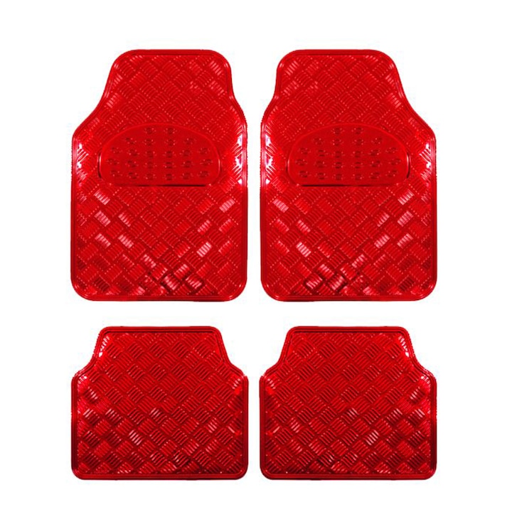 Комплект от 4 универсални стелки за кола, Diamond Protect, червени