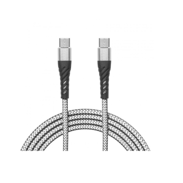 Cablu de date si incarcare Type-C - Type-C, alb - 1 m Ovio Connect