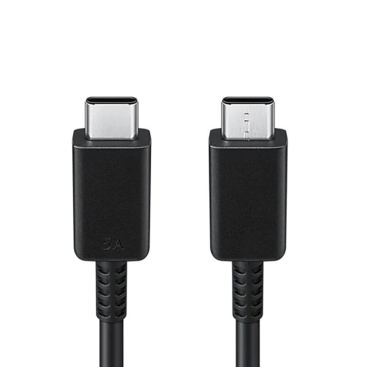 Cablu de date Samsung, Super Fast Charging, conectori USB-C tata la USB-C tata, 5A, 1m lungime, Negru
