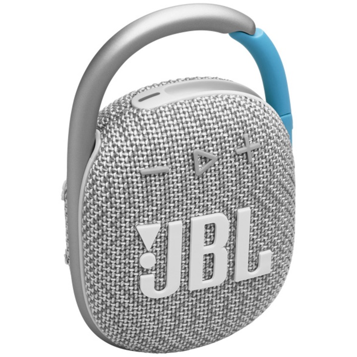 Преносима тонколона JBL Clip 4 Eco, Bluetooth, IP67, 10H, Бял