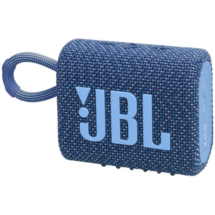 Boxa portabila JBL Go 3 Eco, Bluetooth. IP67, 5H, Albastru