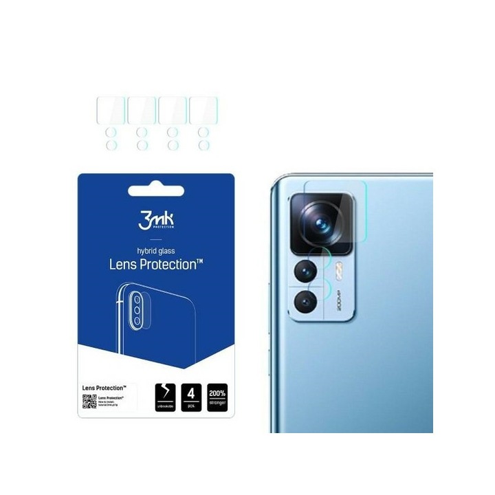 4 db Nano Glass 3mk üvegfólia készlet Xiaomi 12t / 12t Pro-val kompatibilis fényképezőgéphez, átlátszó