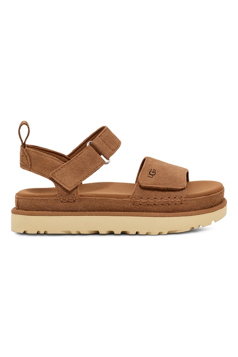 UGG, Велурени сандали Goldenstar с равна платформа, Карамел