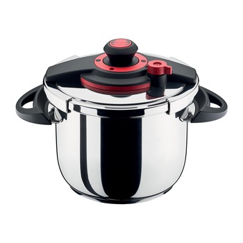 Oala sub presiune din inox Pyramis OPTIMUM PLUS, diametru 25cm, capacitate 8litri, fixarea capacului in orice pozitie, potrivita pentru toate tipurile de plite Oala sub presiune din inox Pyramis OPTIMUM PLUS, diametru 25cm, capacitate 8litri, fixarea capacului in orice pozitie, potrivita pentru toate tipurile de plite