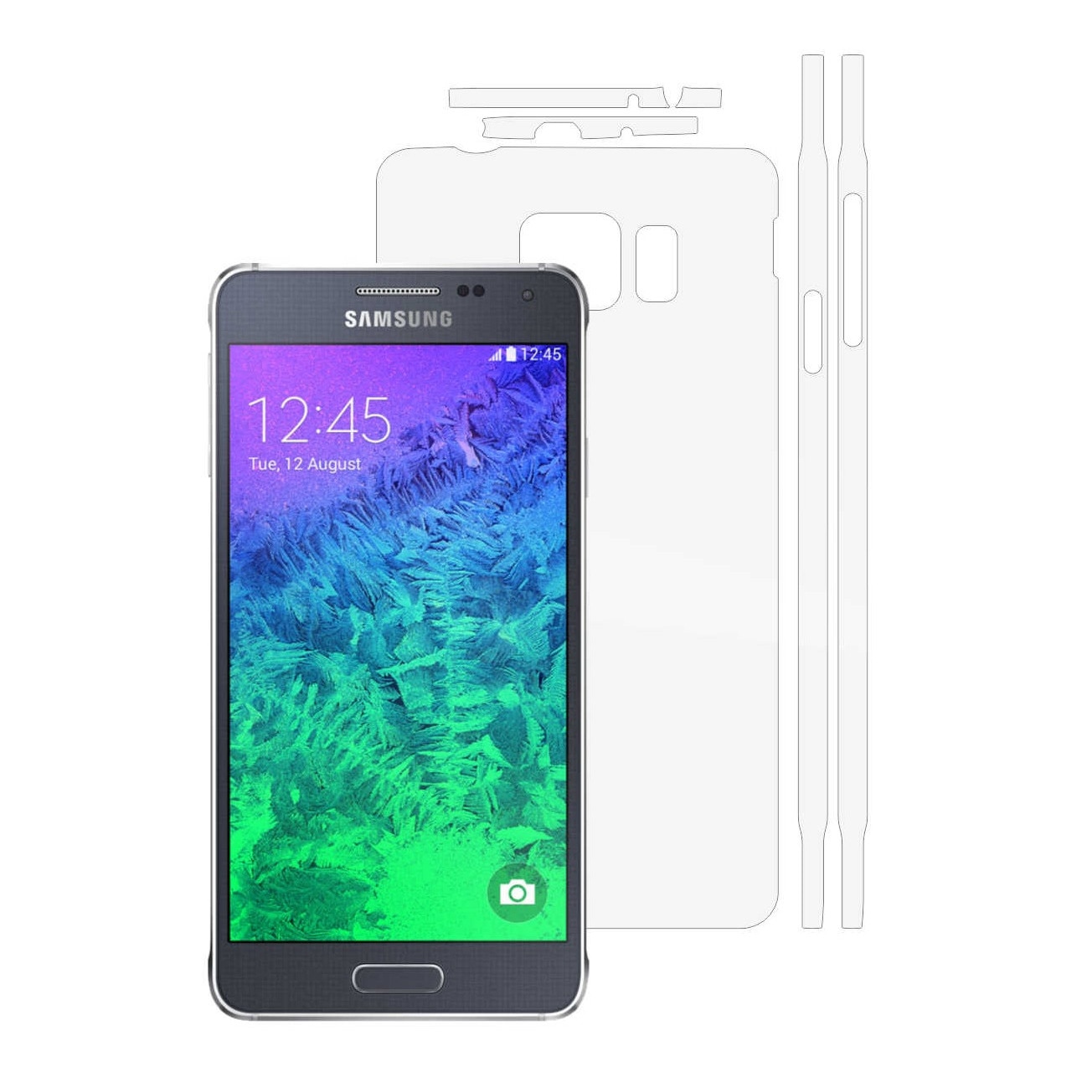 Folie Protectie Invisible Skinz Ultra-Clear AutoRegeneranta, Husa Transparenta de tip Skin Adeziv pentru Carcasa si Laterale, dedicata Samsung Galaxy Alpha