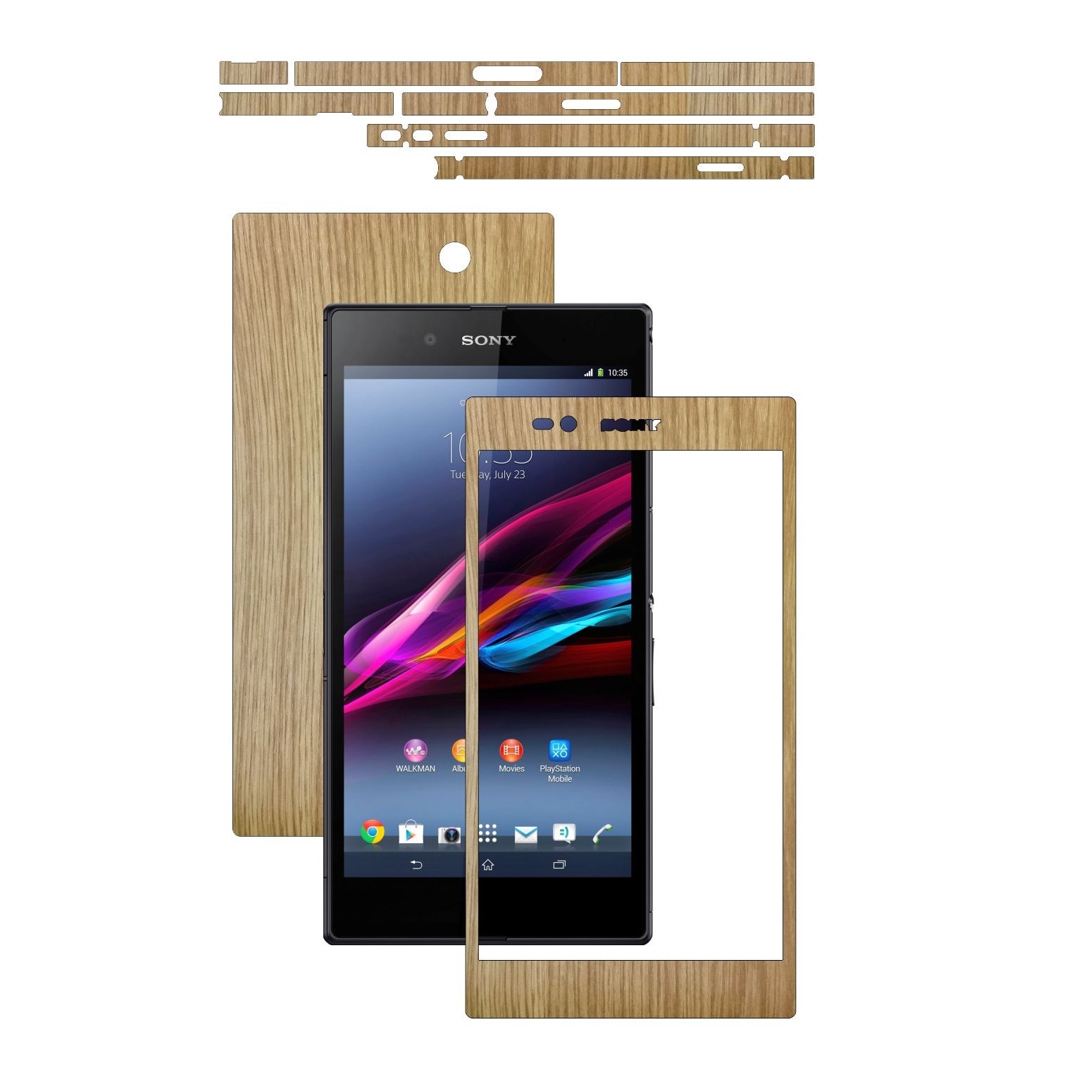 Folie de protectie Carbon Skinz, Husa de tip Skin Adeziv pentru Carcasa, Lemn Stejar dedicata Sony Xperia Z Ultra
