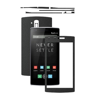 Folie de protectie Carbon Skinz, Husa de tip Skin Adeziv pentru Carcasa, Piele Neagra dedicata OnePlus One Folie de protectie Carbon Skinz, Husa de tip Skin Adeziv pentru Carcasa, Piele Neagra dedicata OnePlus One