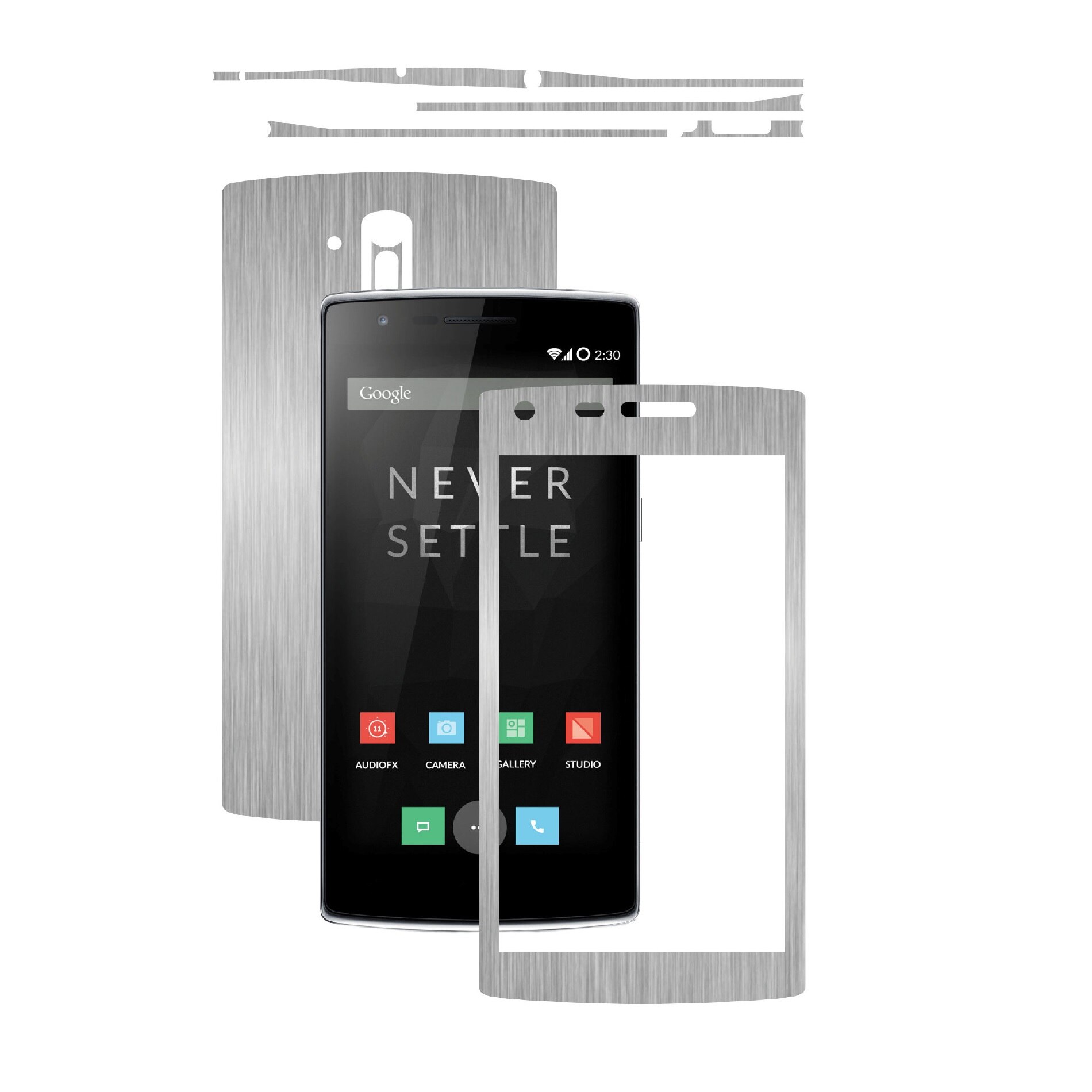 Folie de protectie Carbon Skinz, Husa de tip Skin Adeziv pentru Carcasa, Brushed Argintiu dedicata OnePlus One